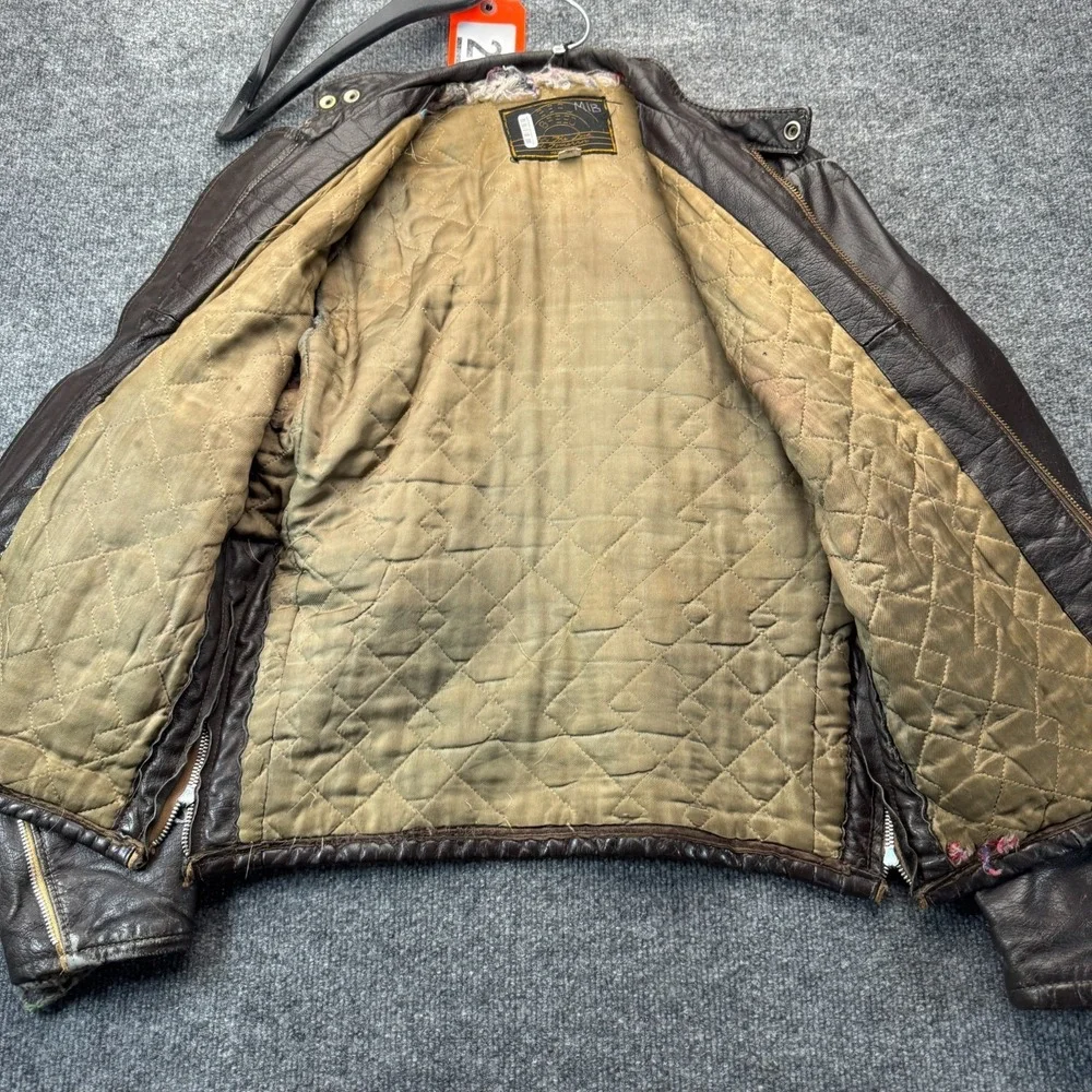 Vtg Bermans Leather Motorcycle Jacket 38 MIB Men In Black Sony Pictures Costume
